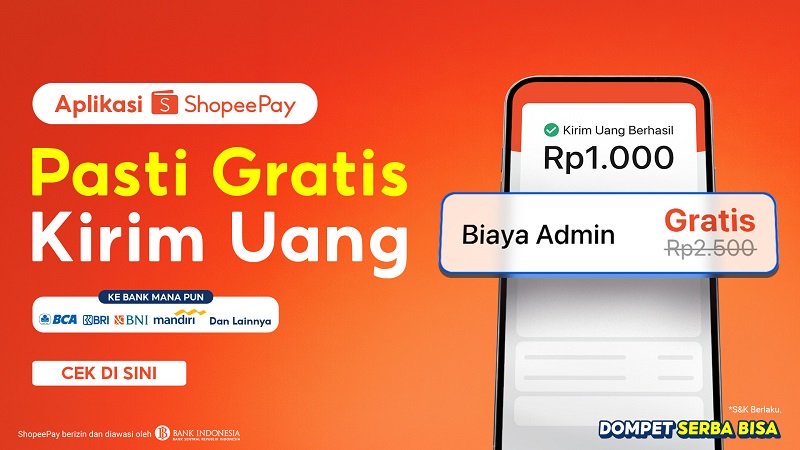 ShopeePay Luncurkan Kampanye Kirim Uang ke Bank dan E-Wallet Gratis